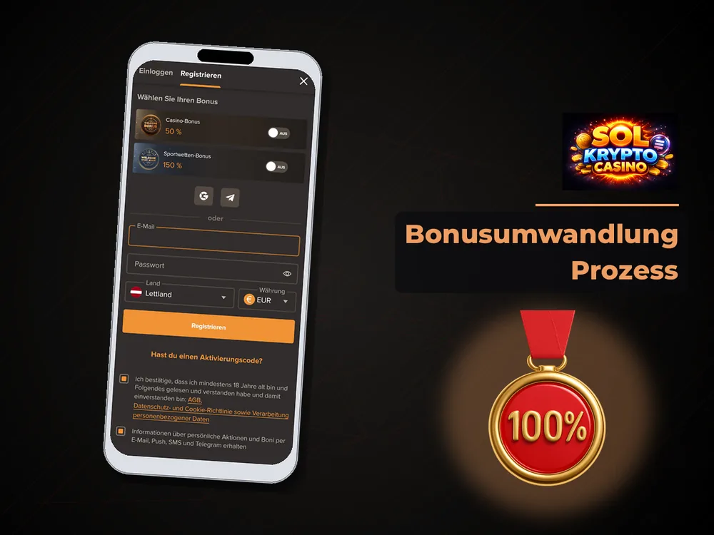 Sol Casino - Bonusumwandlung Prozess