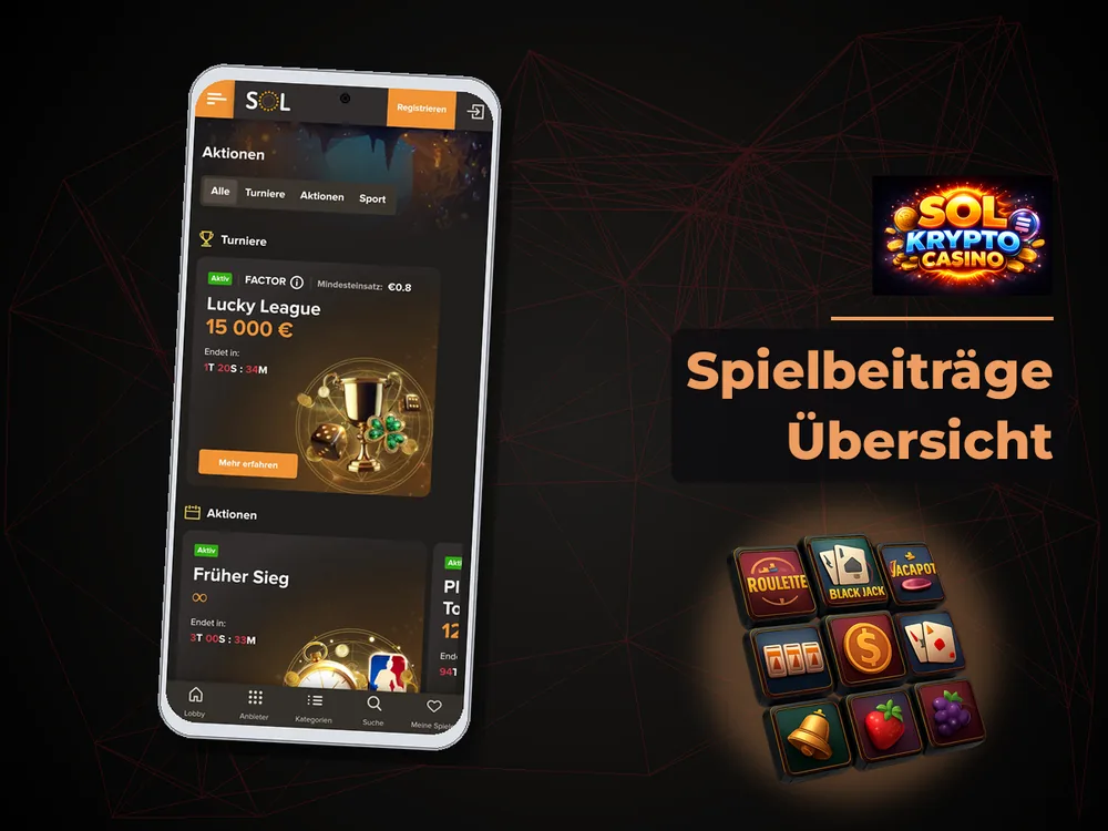 Sol Casino - Spielbeiträge Übersicht