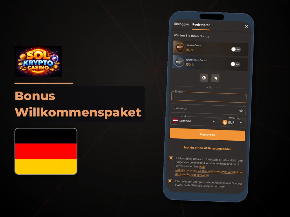 Sol Casino - Bonus Willkommenspaket