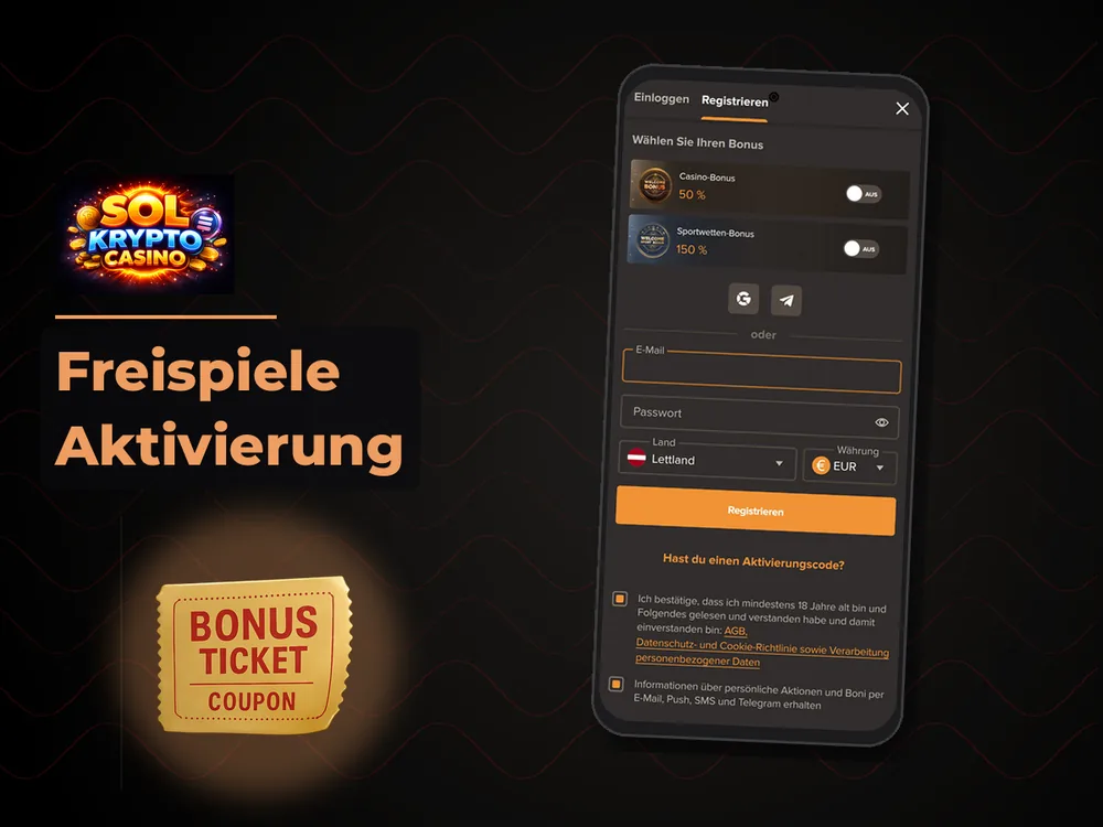 Sol Casino - Freispiele Aktivierung