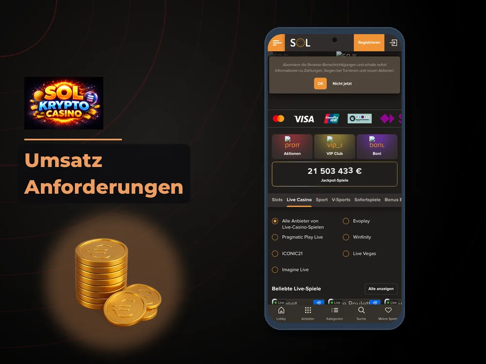 Sol Casino - Umsatz Anforderungen