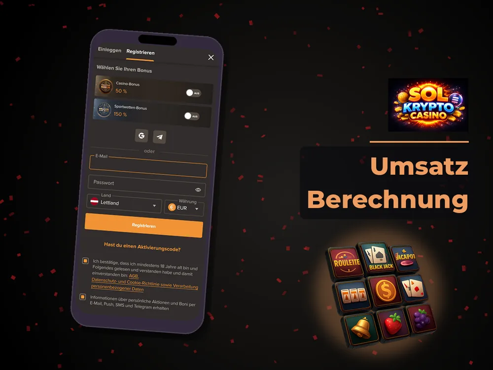 Sol Casino - Umsatz Berechnung
