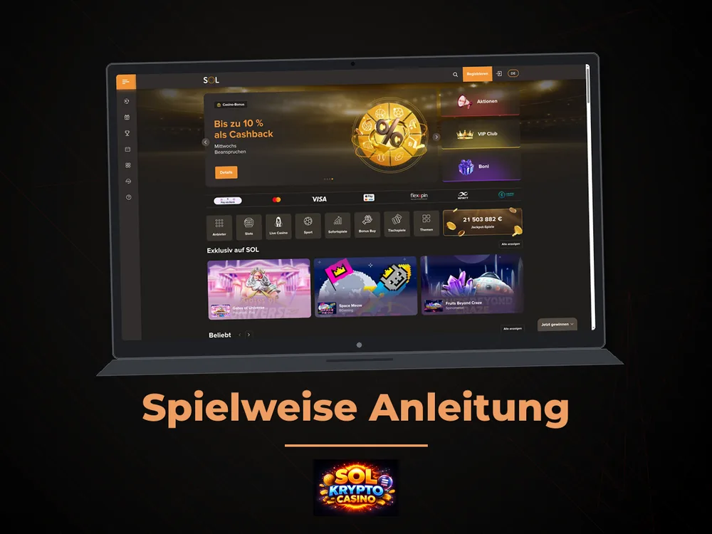 Sol Casino - Spielweise Anleitung