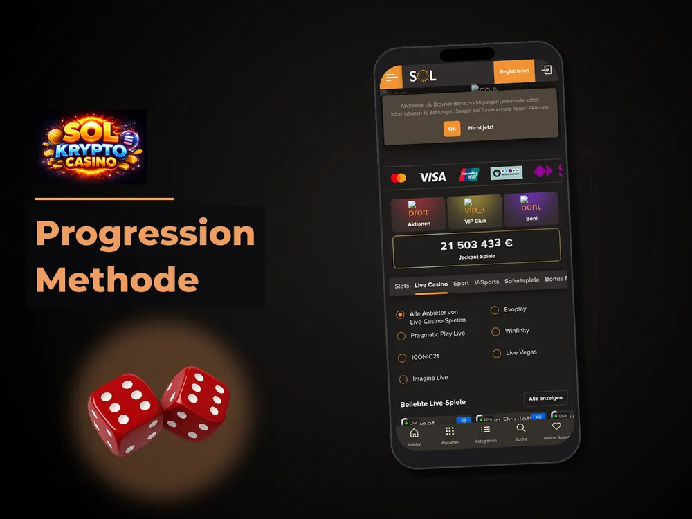 Sol Casino - Progression Methode