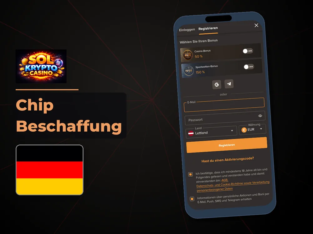 Sol Casino - Chip Beschaffung