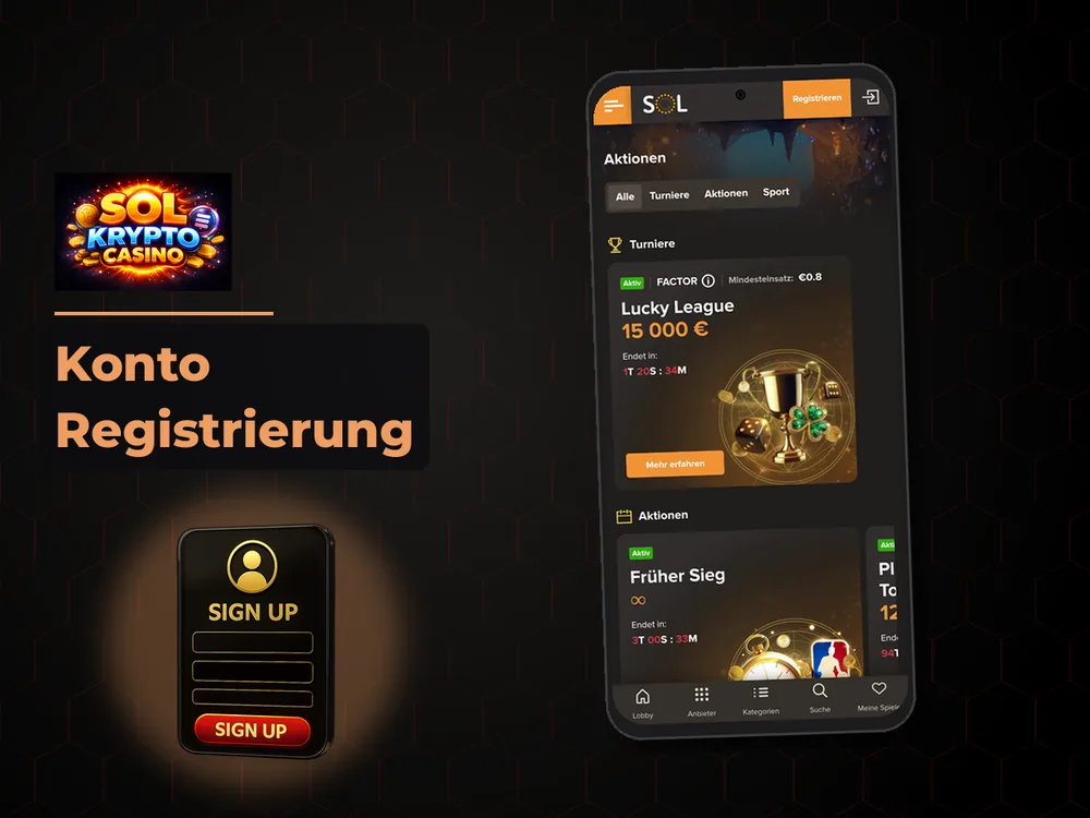 Sol Casino - Konto Registrierung