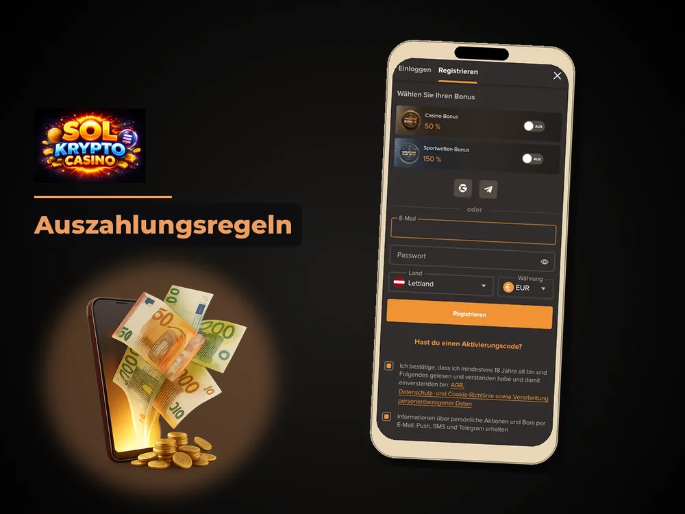Sol Casino - Auszahlungsregeln