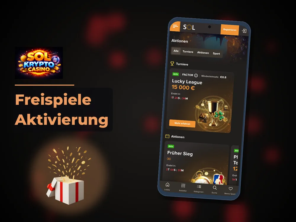 Sol Casino - Freispiele Aktivierung