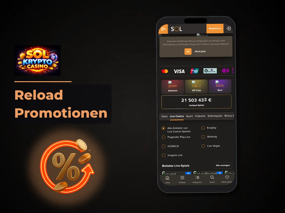 Sol Casino - Reload Promotionen
