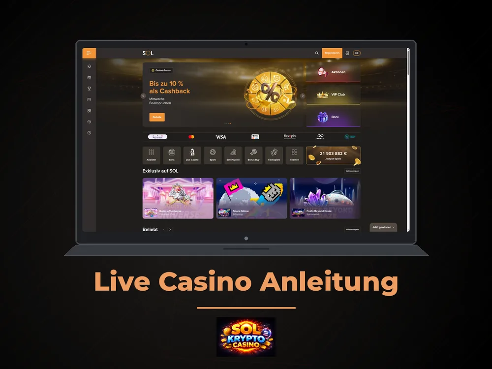 Sol Casino - Live Casino Anleitung