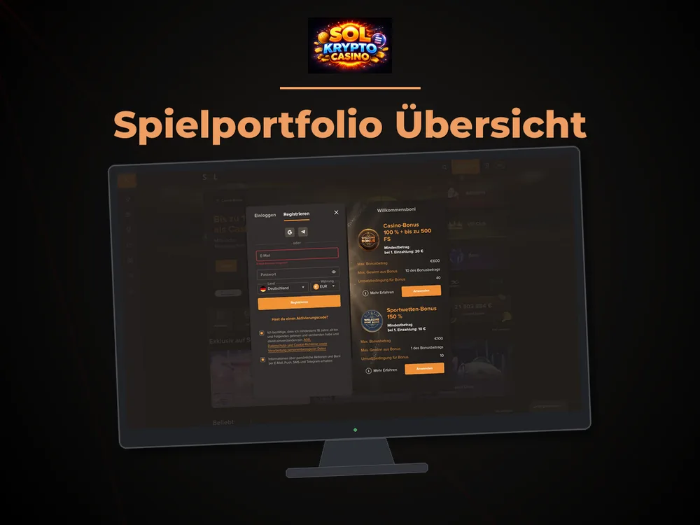 Sol Casino - Spielportfolio Übersicht