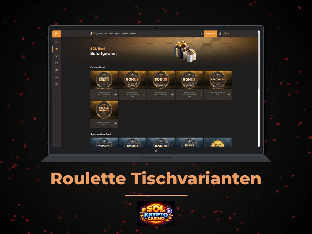 Sol Casino - Roulette Tischvarianten
