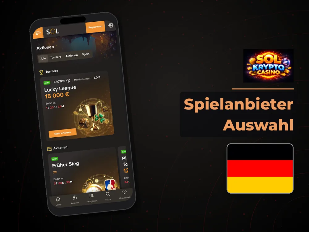 Sol Casino - Spielanbieter Auswahl