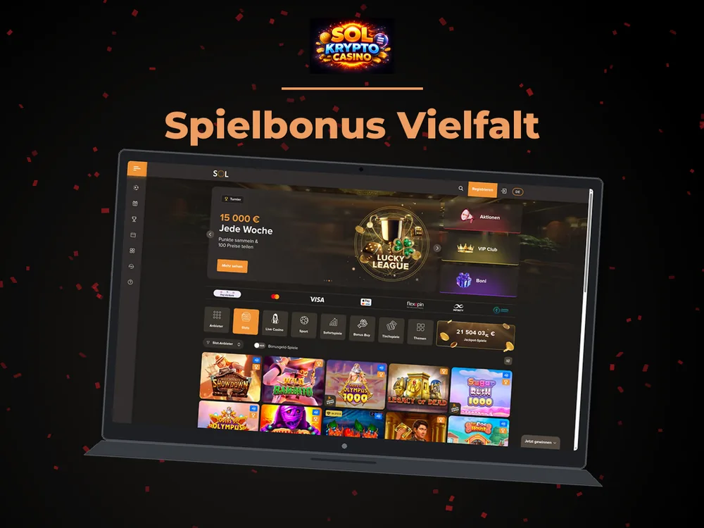 Sol Casino - Spielbonus Vielfalt