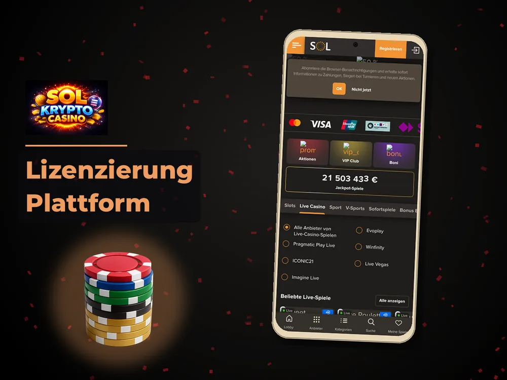 Sol Casino - Lizenzierung Plattform