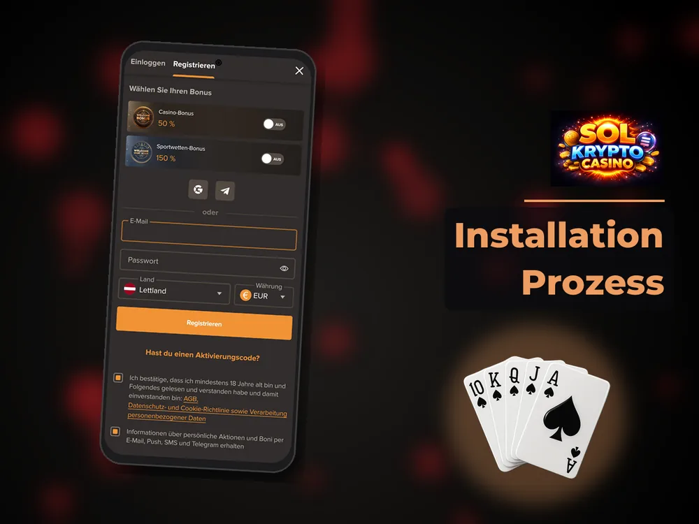 Sol Casino - Installation Prozess