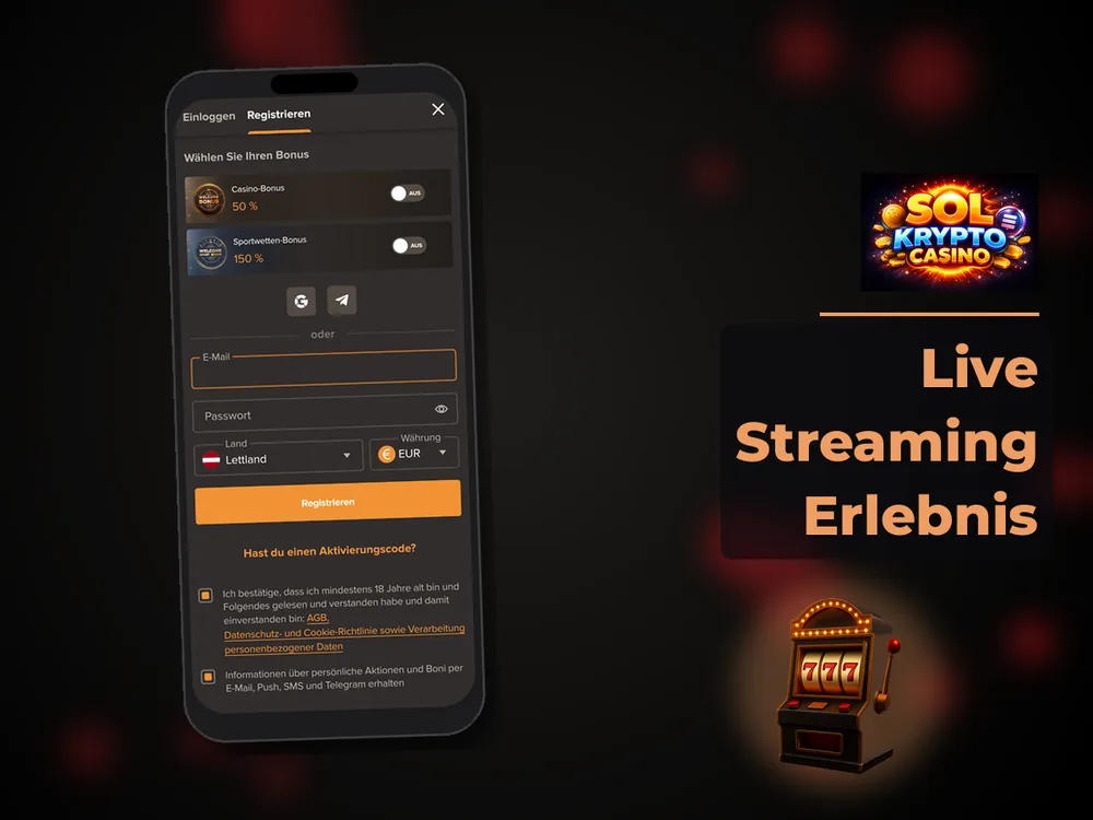 Sol Casino - Live Streaming Erlebnis