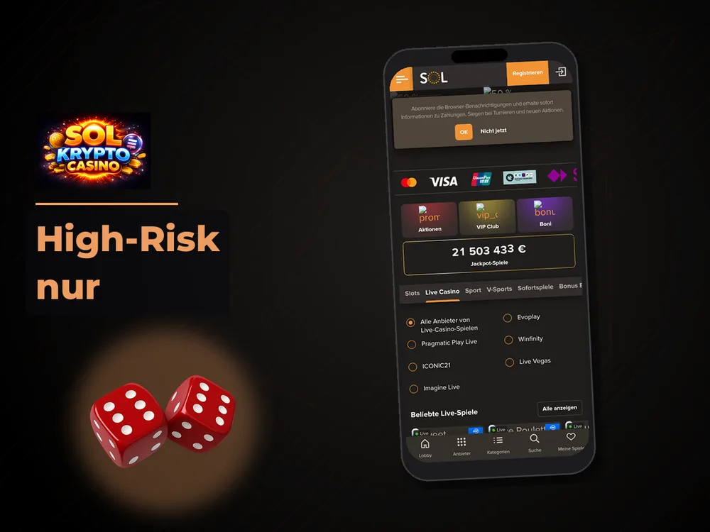 Sol Casino - High-Risk nur
