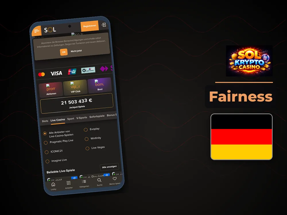 Sol Casino - Fairness