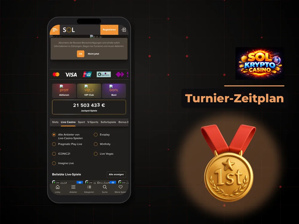 Sol Casino - Turnier-Zeitplan