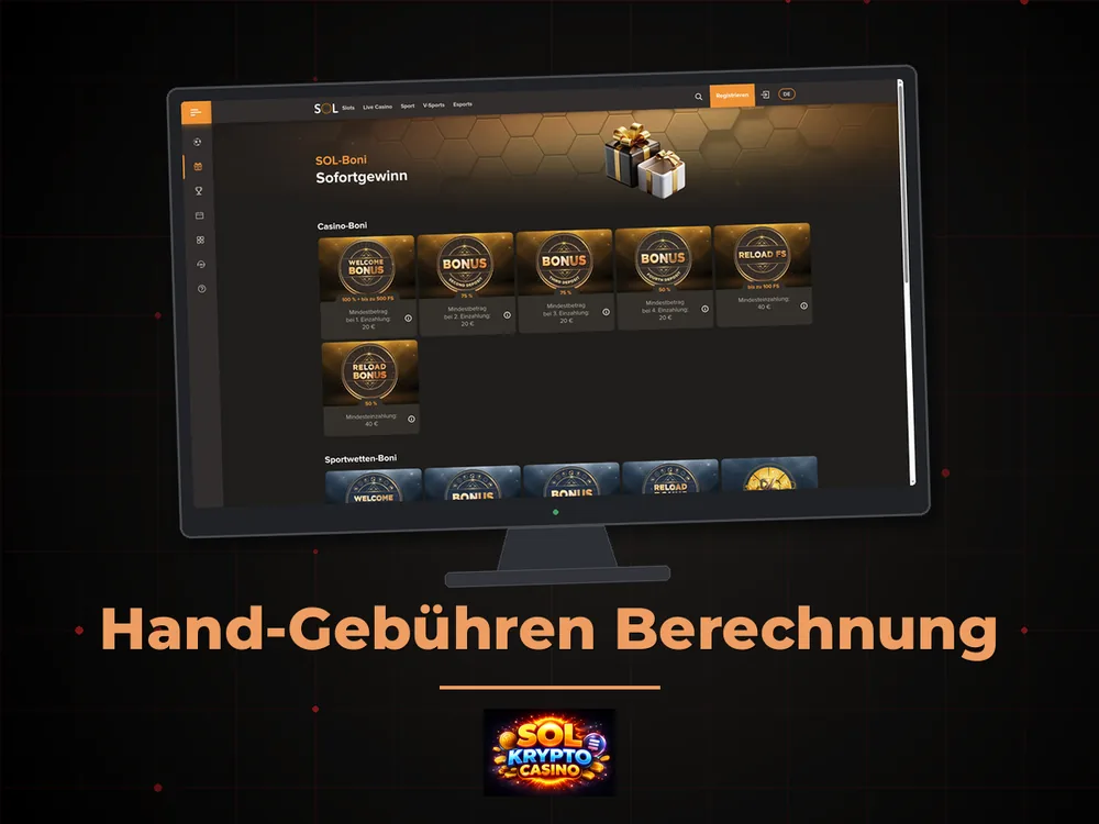 Sol Casino - Hand-Gebühren Berechnung
