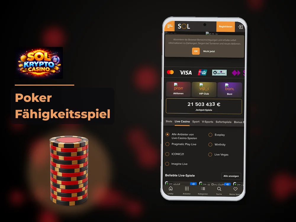 Sol Casino - Poker Fähigkeitsspiel