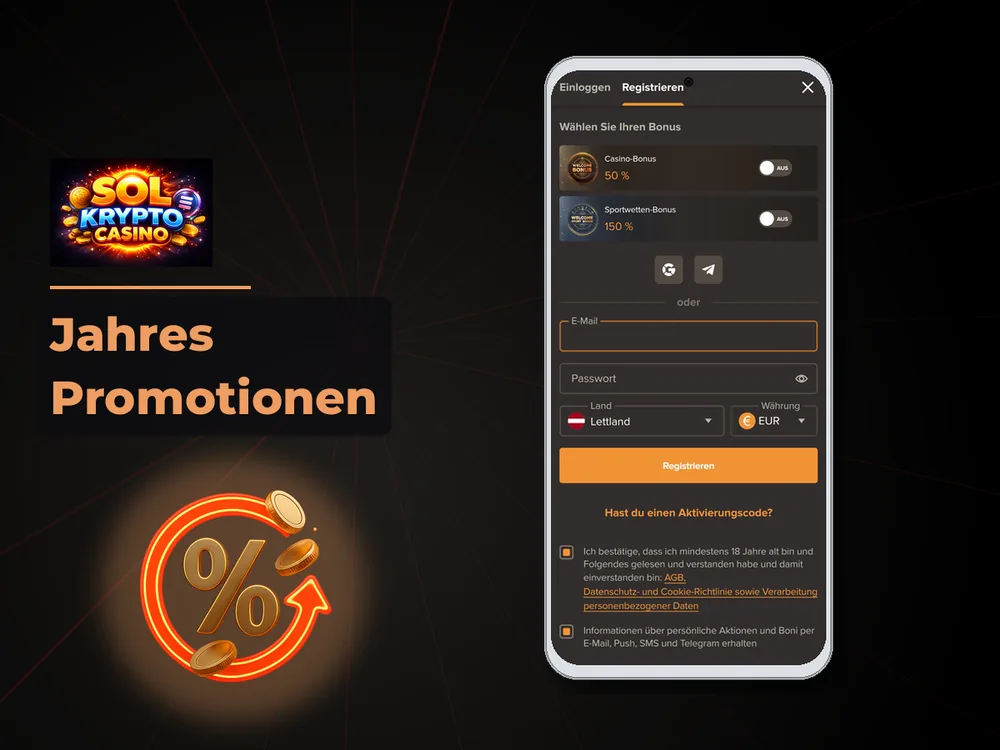 Sol Casino - Jahres Promotionen
