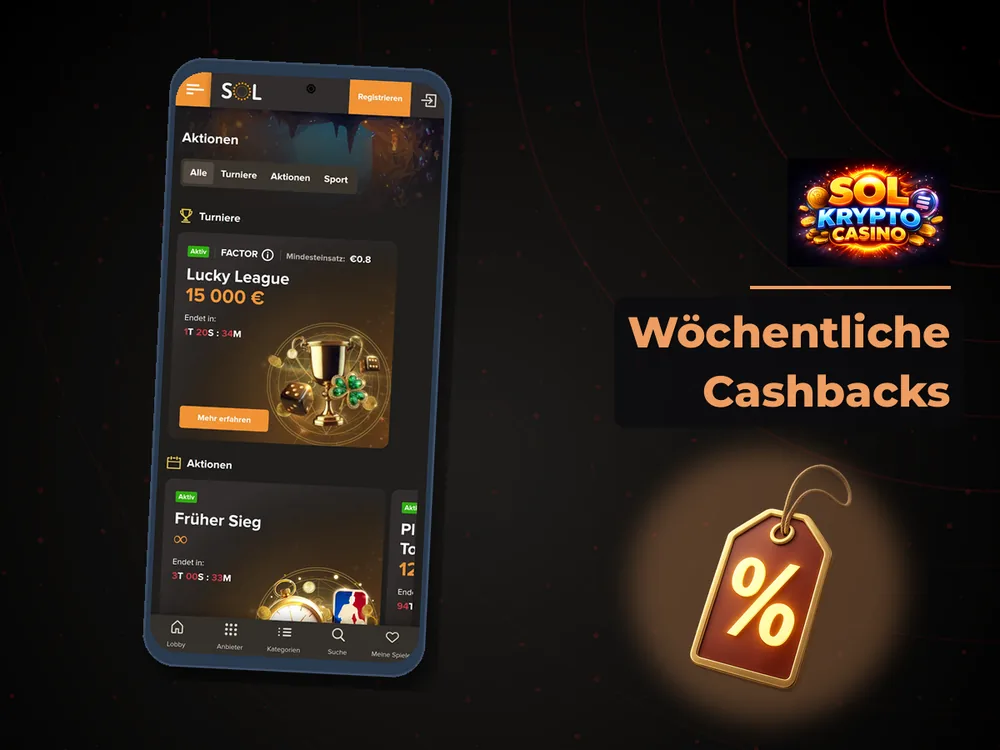Sol Casino - Wöchentliche Cashbacks