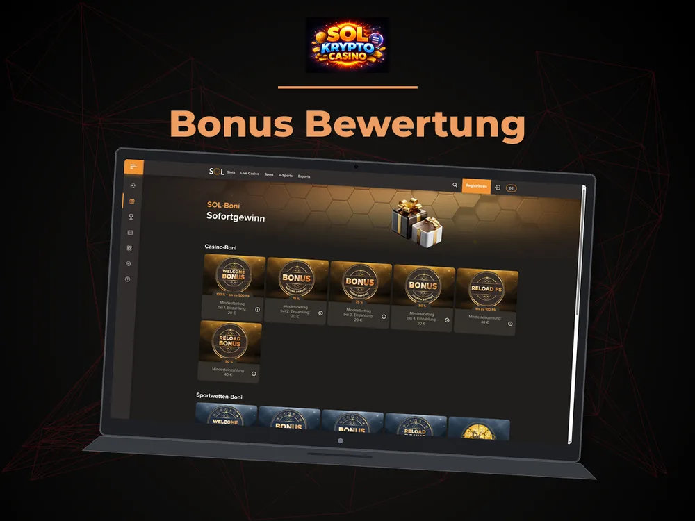 Sol Casino - Bonus Bewertung