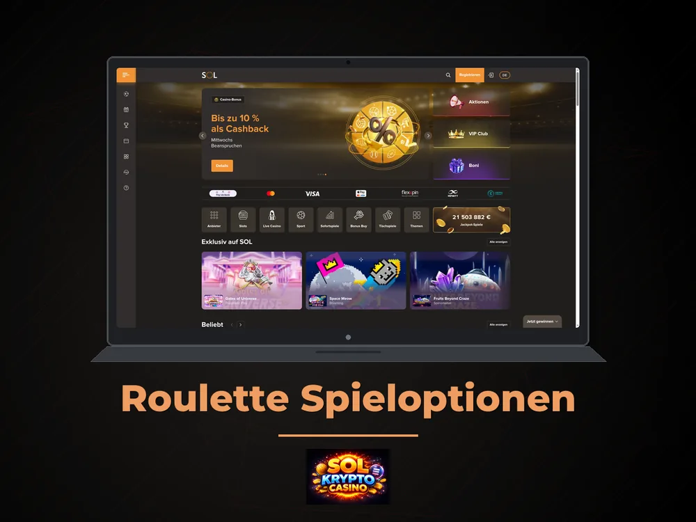 Sol Casino - Roulette Spieloptionen