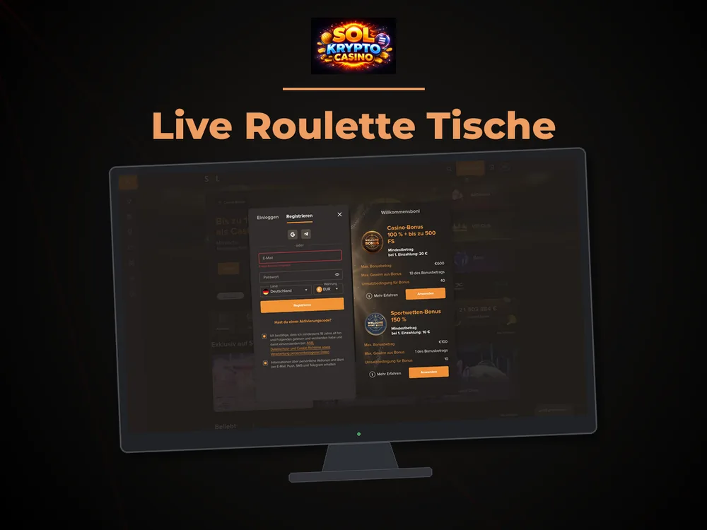 Sol Casino - Live Roulette Tische