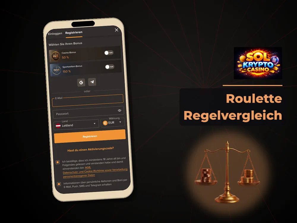 Sol Casino - Roulette Regelvergleich