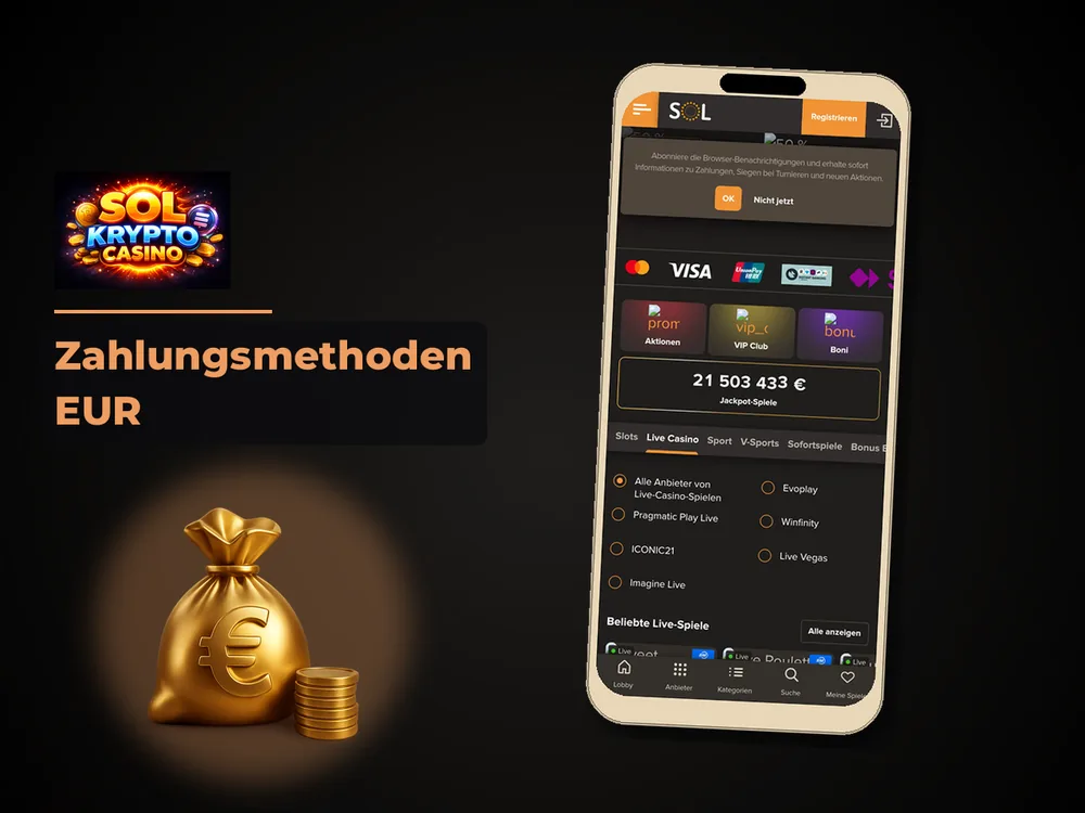 Sol Casino - Zahlungsmethoden EUR