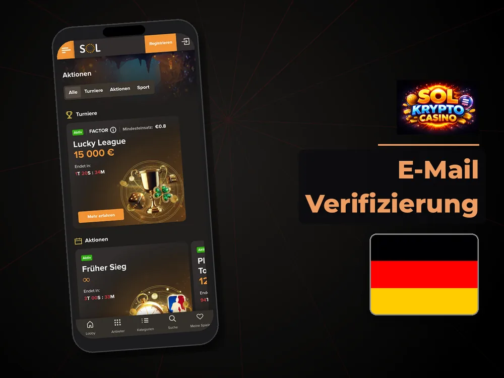 Sol Casino - E-Mail Verifizierung