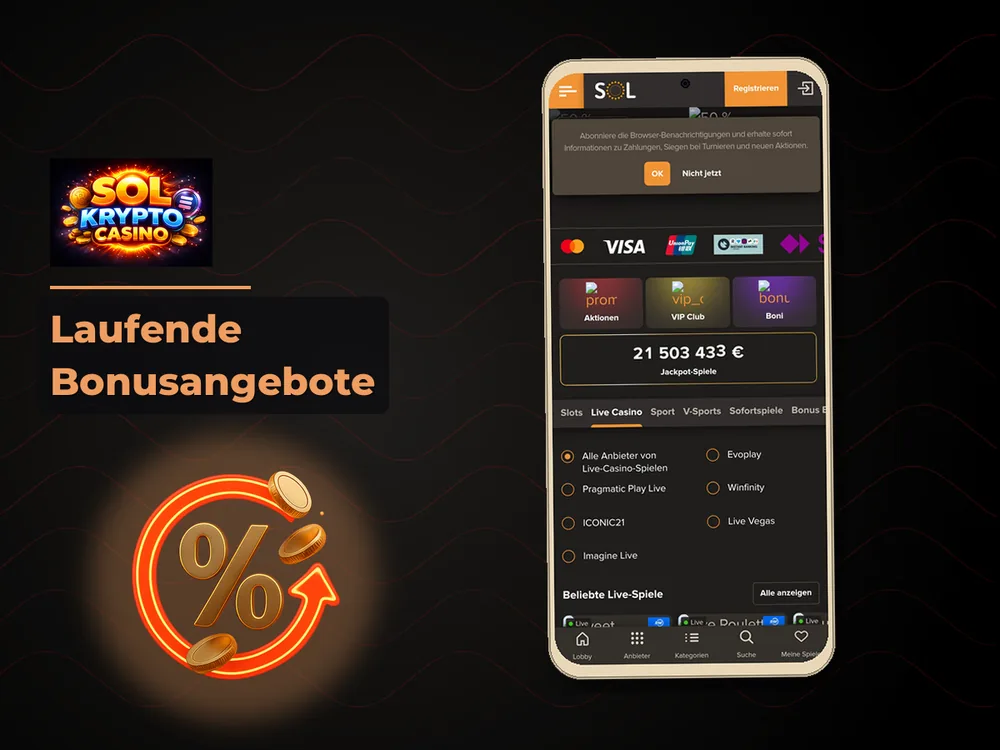 Sol Casino - Laufende Bonusangebote