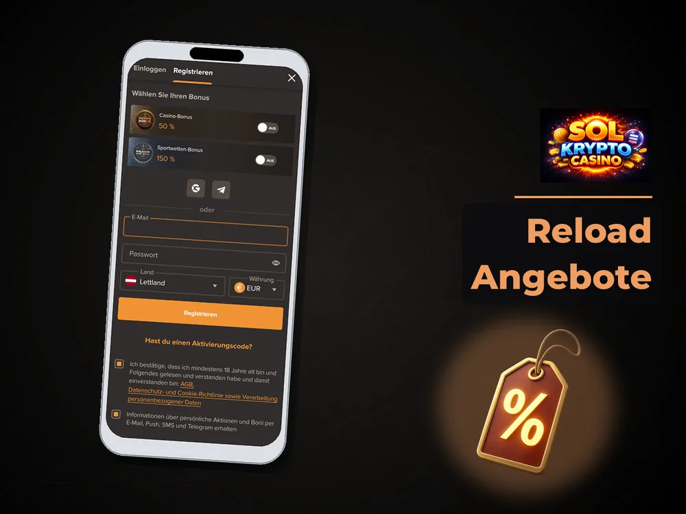Sol Casino - Reload Angebote