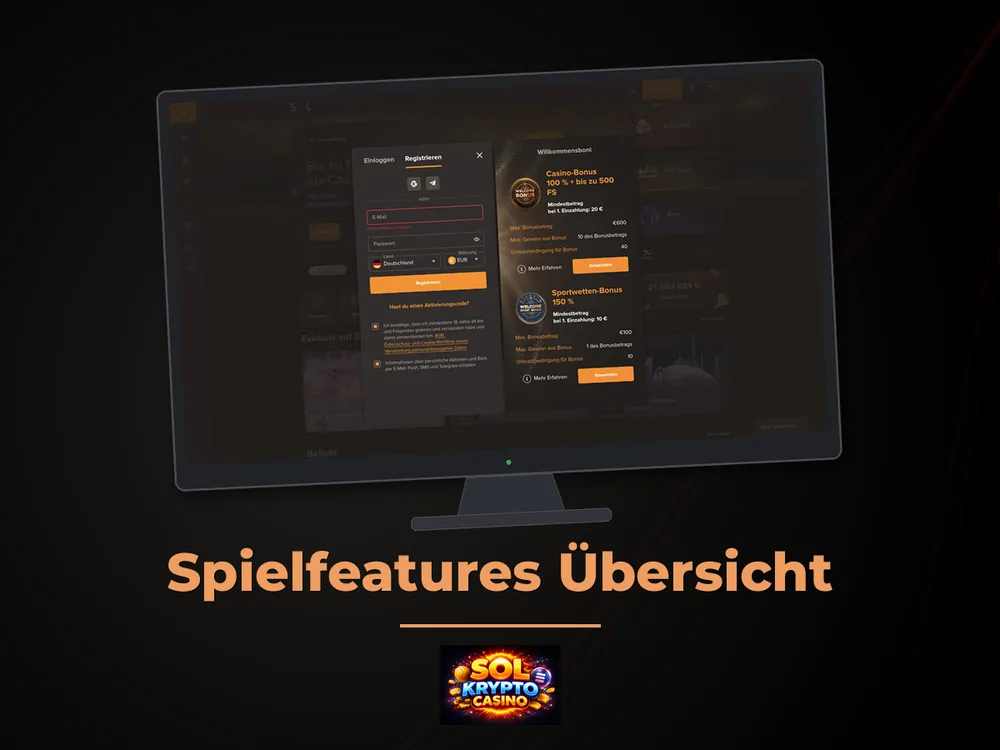 Sol Casino - Spielfeatures Übersicht