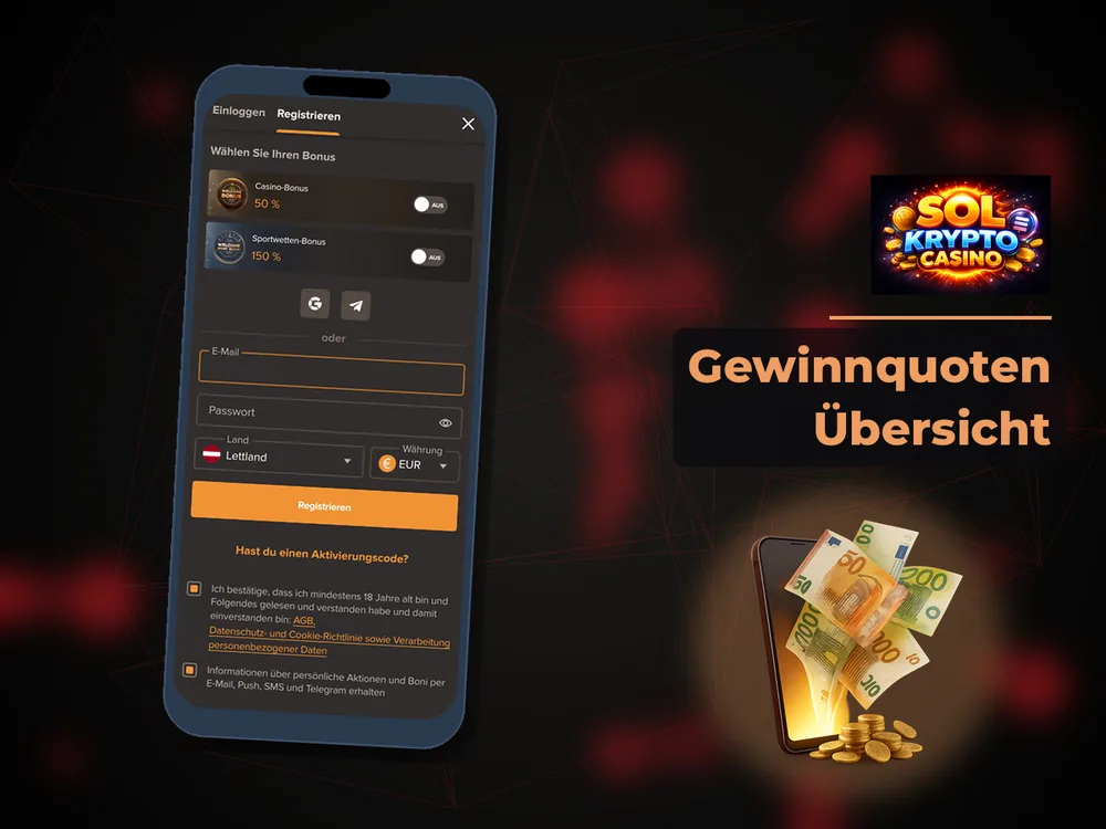 Sol Casino - Gewinnquoten Übersicht