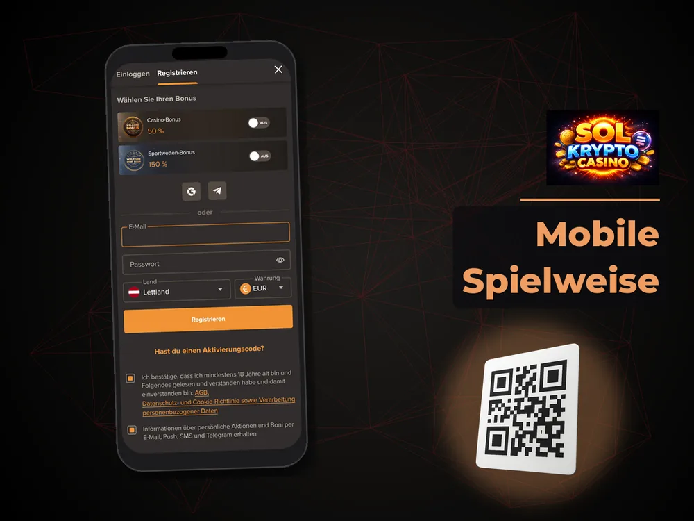 Sol Casino - Mobile Spielweise