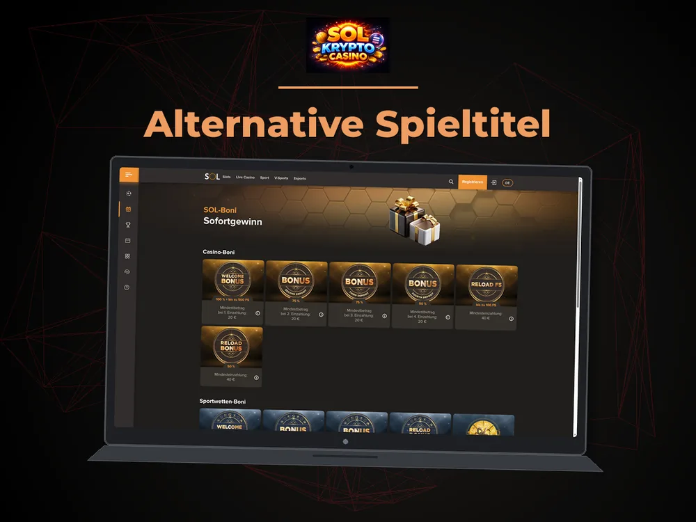 Sol Casino - Alternative Spieltitel