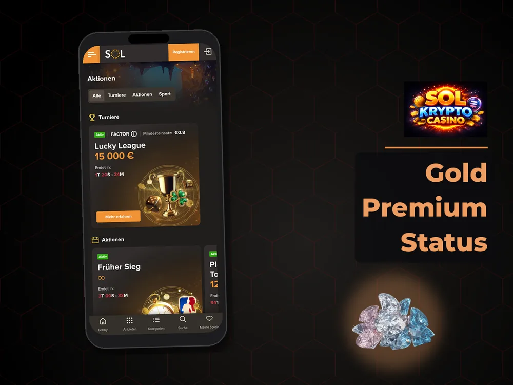 Sol Casino - Gold Premium Status