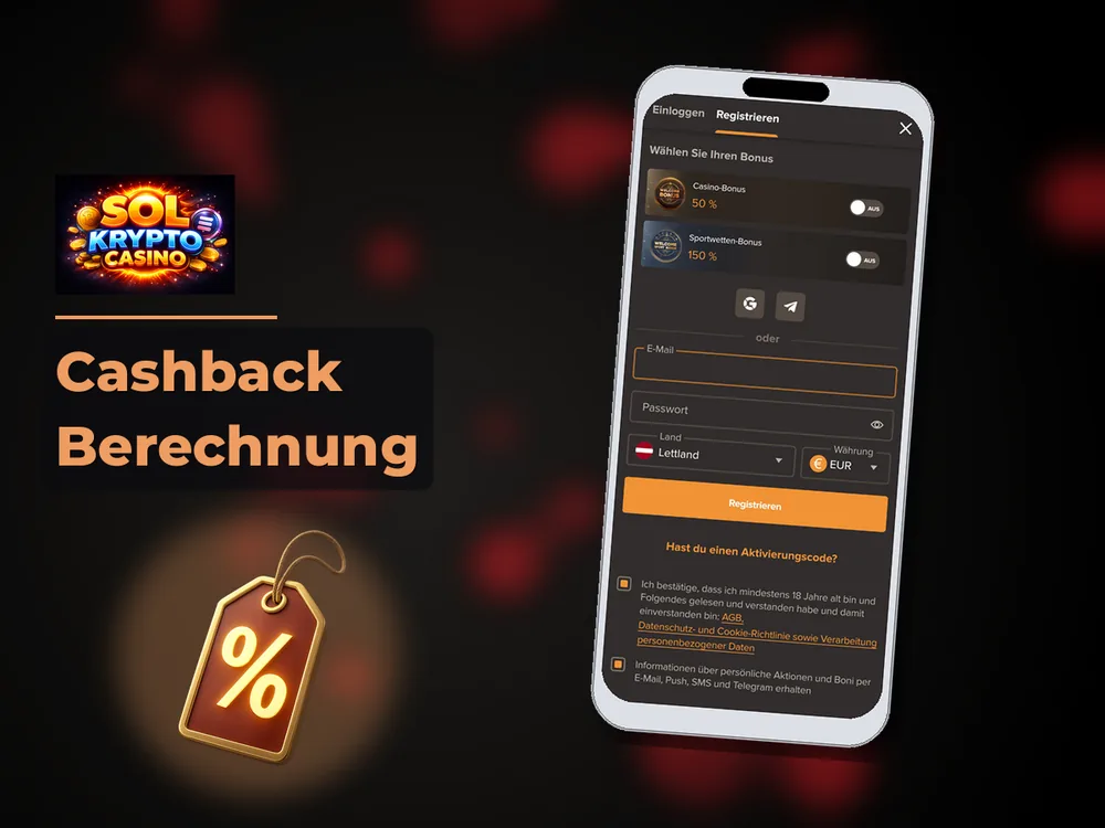 Sol Casino - Cashback Berechnung