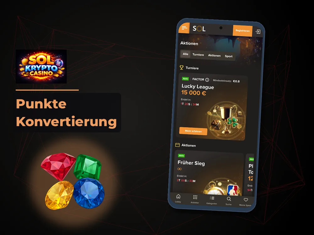 Sol Casino - Punkte Konvertierung