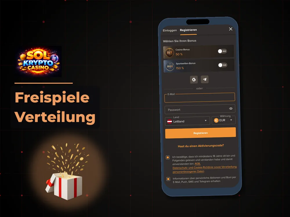 Sol Casino - Freispiele Verteilung