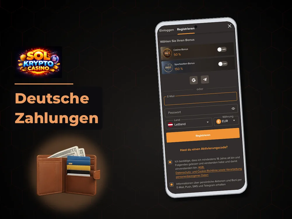 Sol Casino - Deutsche Zahlungen