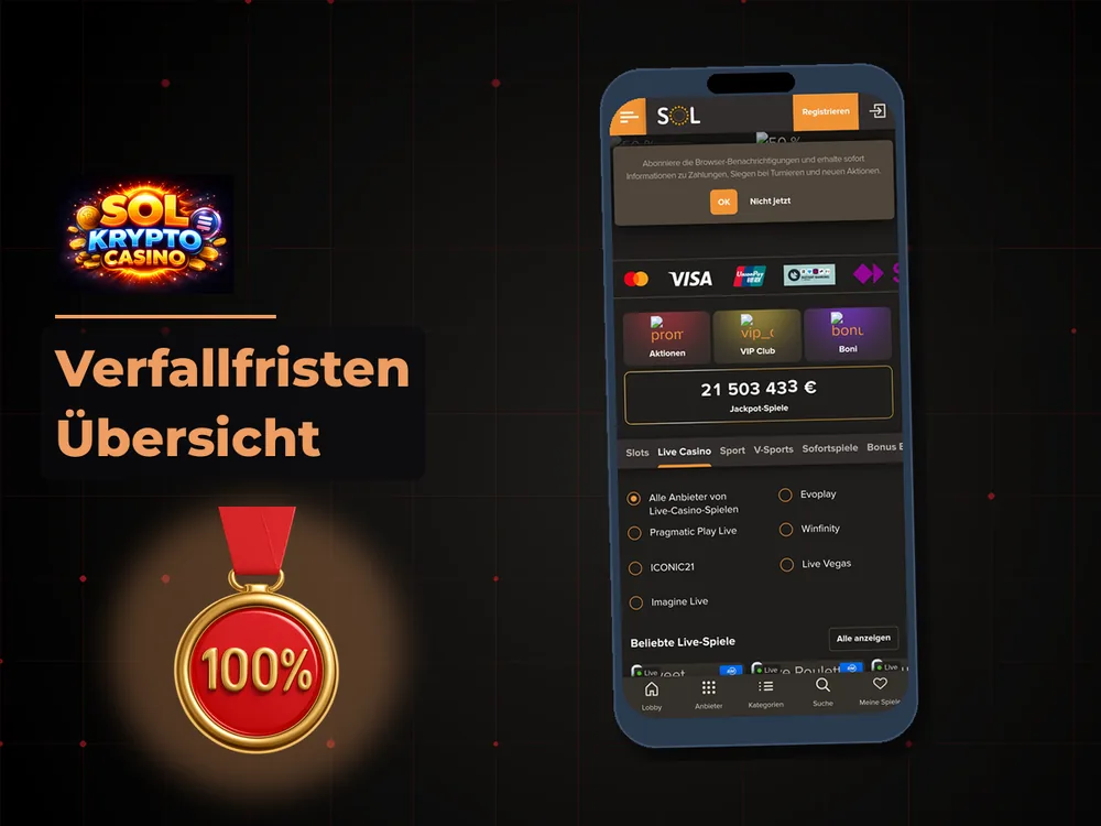 Sol Casino - Verfallfristen Übersicht