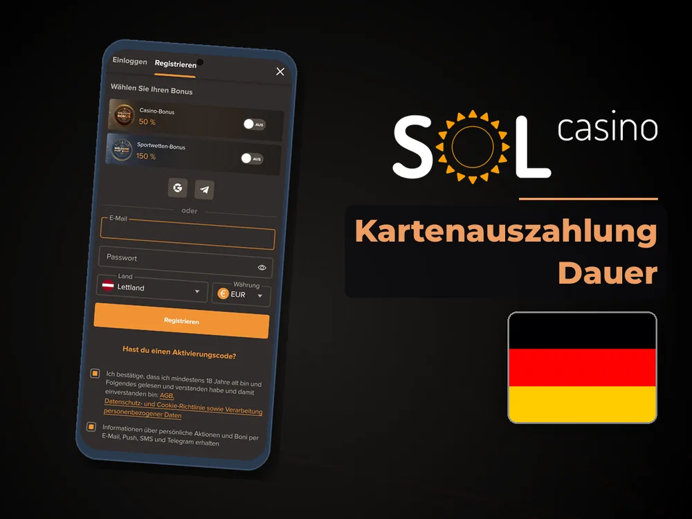 Sol Casino - Kartenauszahlung Dauer