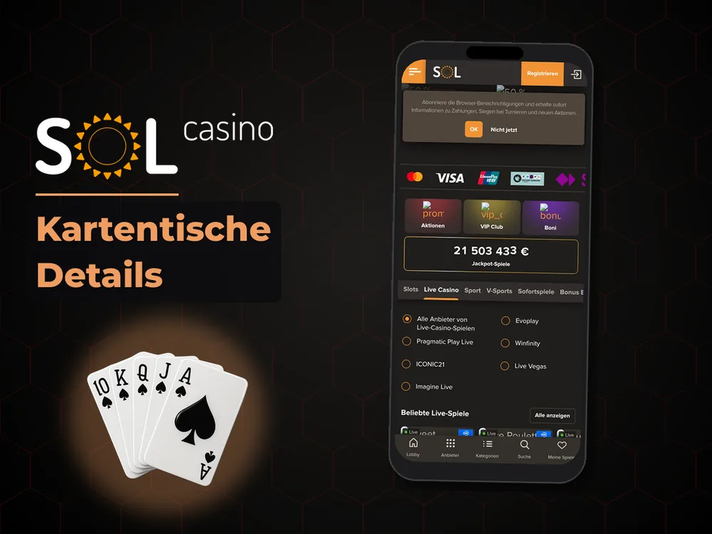 Sol Casino - Kartentische Details