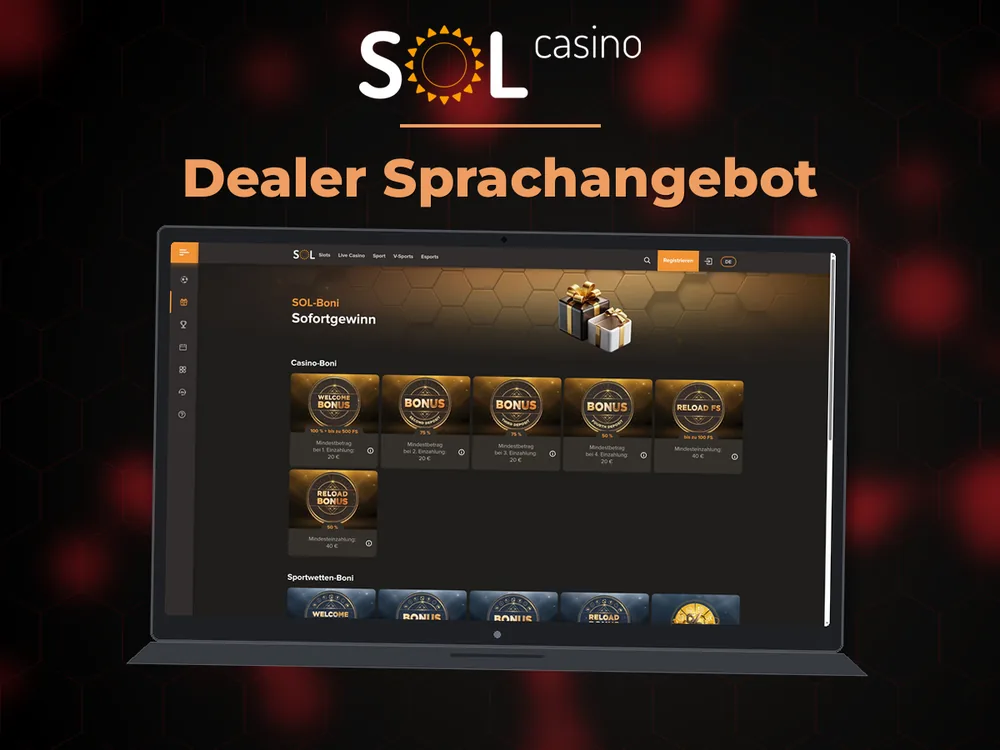 Sol Casino - Dealer Sprachangebot