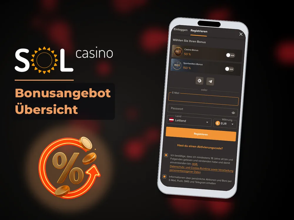 Sol Casino - Bonusangebot Übersicht
